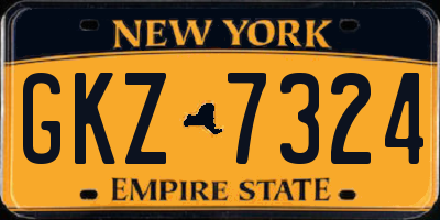 NY license plate GKZ7324