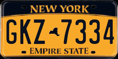 NY license plate GKZ7334