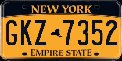 NY license plate GKZ7352
