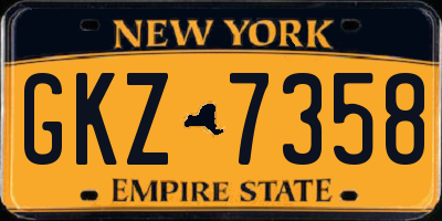 NY license plate GKZ7358