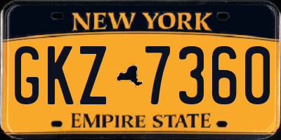 NY license plate GKZ7360