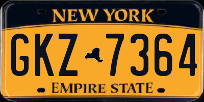 NY license plate GKZ7364