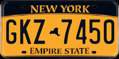 NY license plate GKZ7450