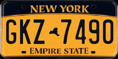NY license plate GKZ7490
