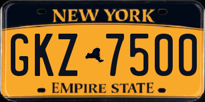 NY license plate GKZ7500