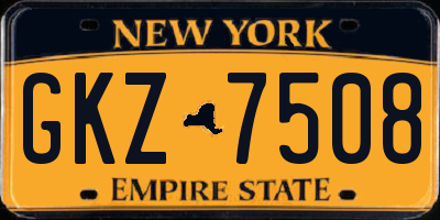 NY license plate GKZ7508
