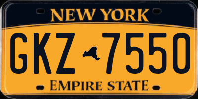 NY license plate GKZ7550
