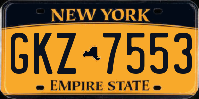 NY license plate GKZ7553
