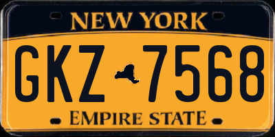 NY license plate GKZ7568