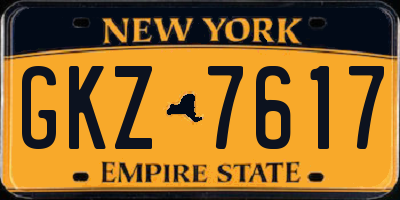 NY license plate GKZ7617