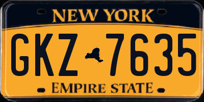NY license plate GKZ7635