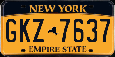 NY license plate GKZ7637