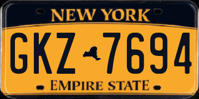 NY license plate GKZ7694