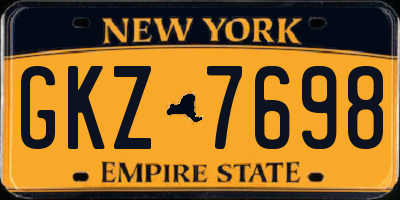 NY license plate GKZ7698
