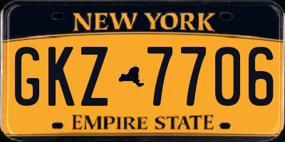 NY license plate GKZ7706