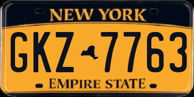 NY license plate GKZ7763