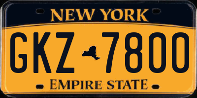 NY license plate GKZ7800