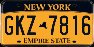 NY license plate GKZ7816
