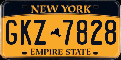 NY license plate GKZ7828