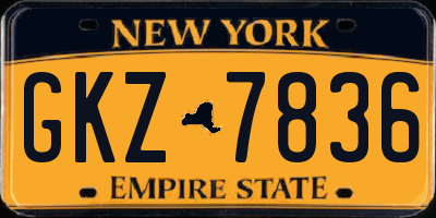 NY license plate GKZ7836
