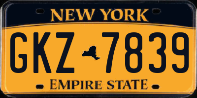 NY license plate GKZ7839