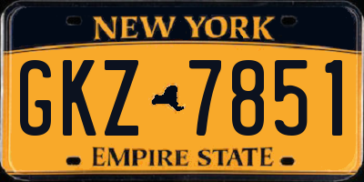 NY license plate GKZ7851