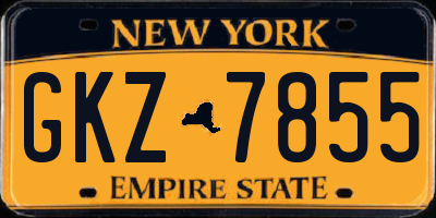 NY license plate GKZ7855