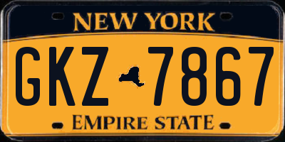 NY license plate GKZ7867