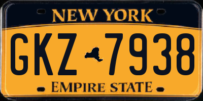 NY license plate GKZ7938