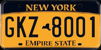 NY license plate GKZ8001