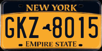 NY license plate GKZ8015