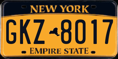 NY license plate GKZ8017