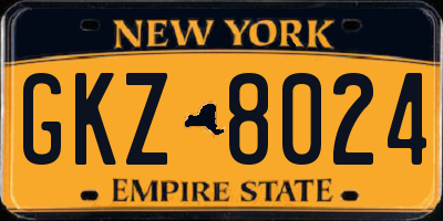 NY license plate GKZ8024