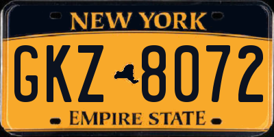 NY license plate GKZ8072