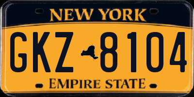 NY license plate GKZ8104