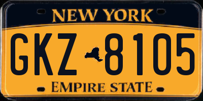 NY license plate GKZ8105