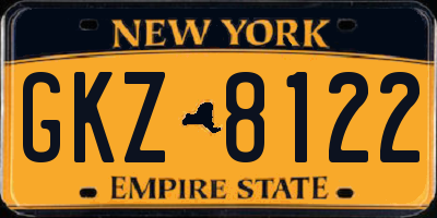 NY license plate GKZ8122