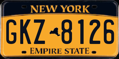 NY license plate GKZ8126