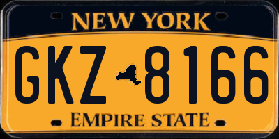 NY license plate GKZ8166