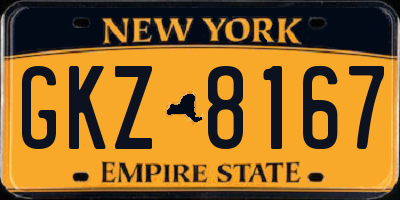 NY license plate GKZ8167