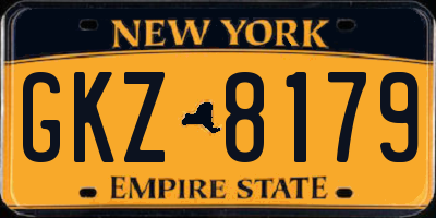 NY license plate GKZ8179