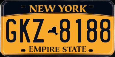 NY license plate GKZ8188