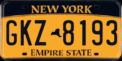 NY license plate GKZ8193