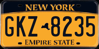 NY license plate GKZ8235