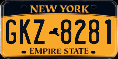 NY license plate GKZ8281