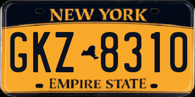 NY license plate GKZ8310