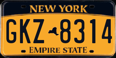 NY license plate GKZ8314