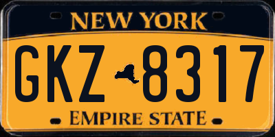 NY license plate GKZ8317