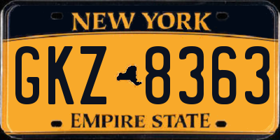 NY license plate GKZ8363