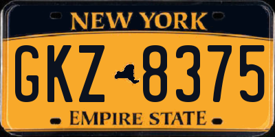 NY license plate GKZ8375